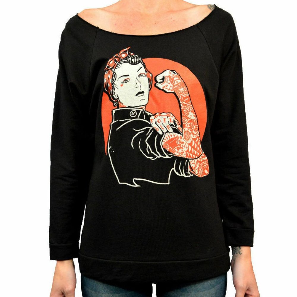 We Can Do It Soft Unfinished Black Sweatshirt S-M-L-XL-XXL NWT